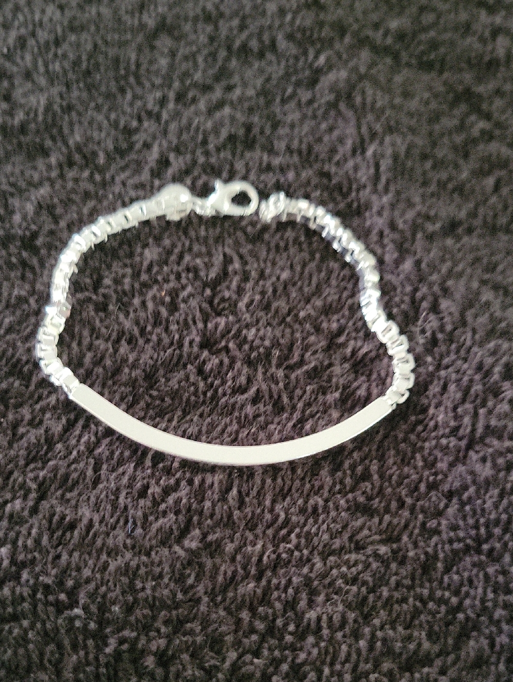 Source Unknown Silver 925 Curved ID Bracelet